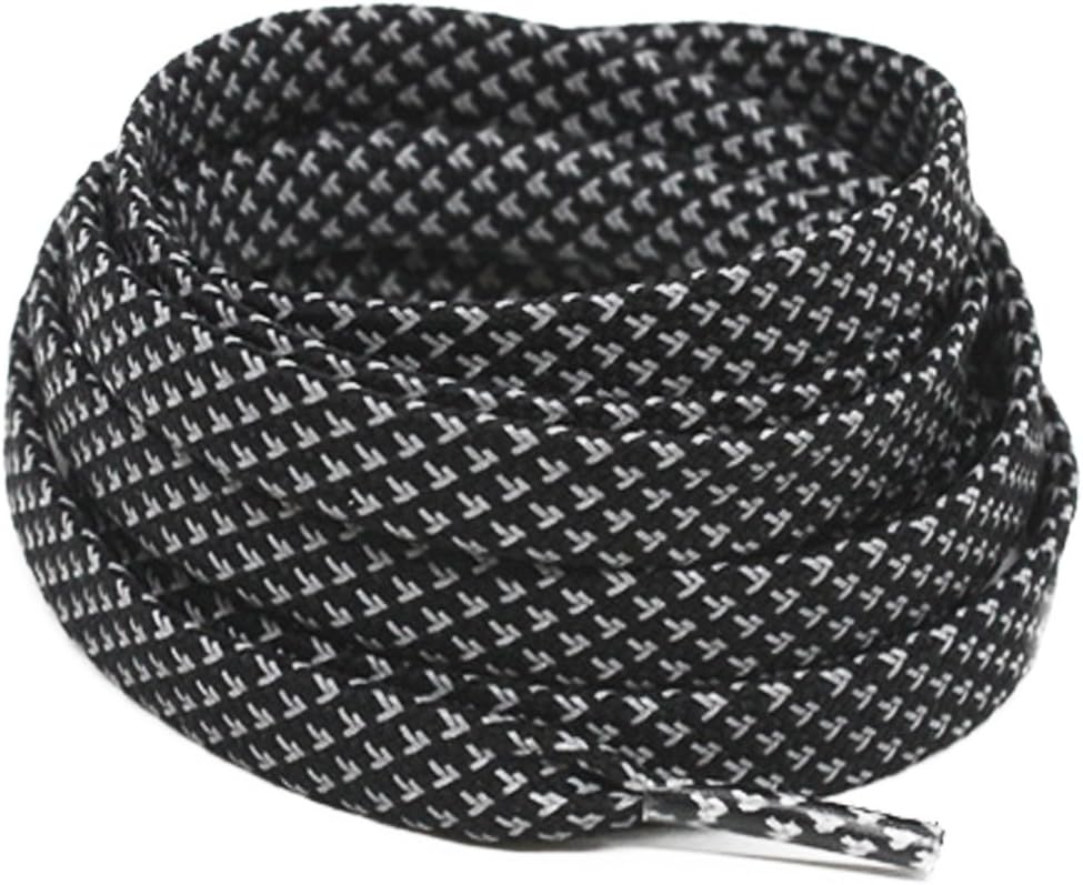 Xiazw Reflective Flat Shoe Laces for Sneakers，Boots，Running Shoes，Casual Shoes (2 Pair Pack)