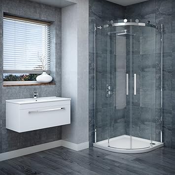 Nova Frameless Quadrant Shower Enclosure 800 X 800 X 1900mm A001