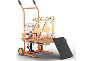 ARCZORIX Hydraulic Material Fork Lift 441 Lbs Winch Stacker 36” Max Lift 9" Thick Wheels 18.5" Fork Length & Detachable Flat Bed Pallet Truck Dolly Lift Table Fork Lift