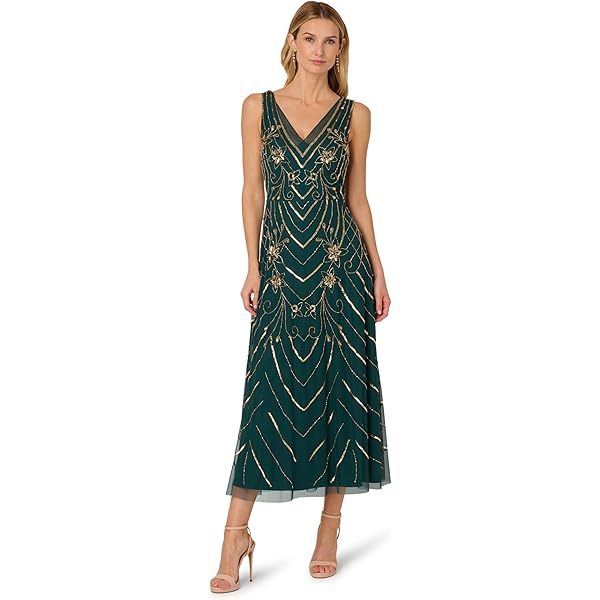 Amazon.com: Adrianna Papell Women's Beaded Mesh Dress