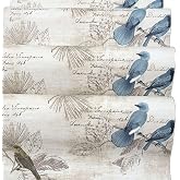 Vintage Floral Self Adhesive Wall Paper Shelf Liner Funitures Dresser Drawer Cabinet Decor Paper (Blue Bird, 17.7inchX100inch(8.2Ft))