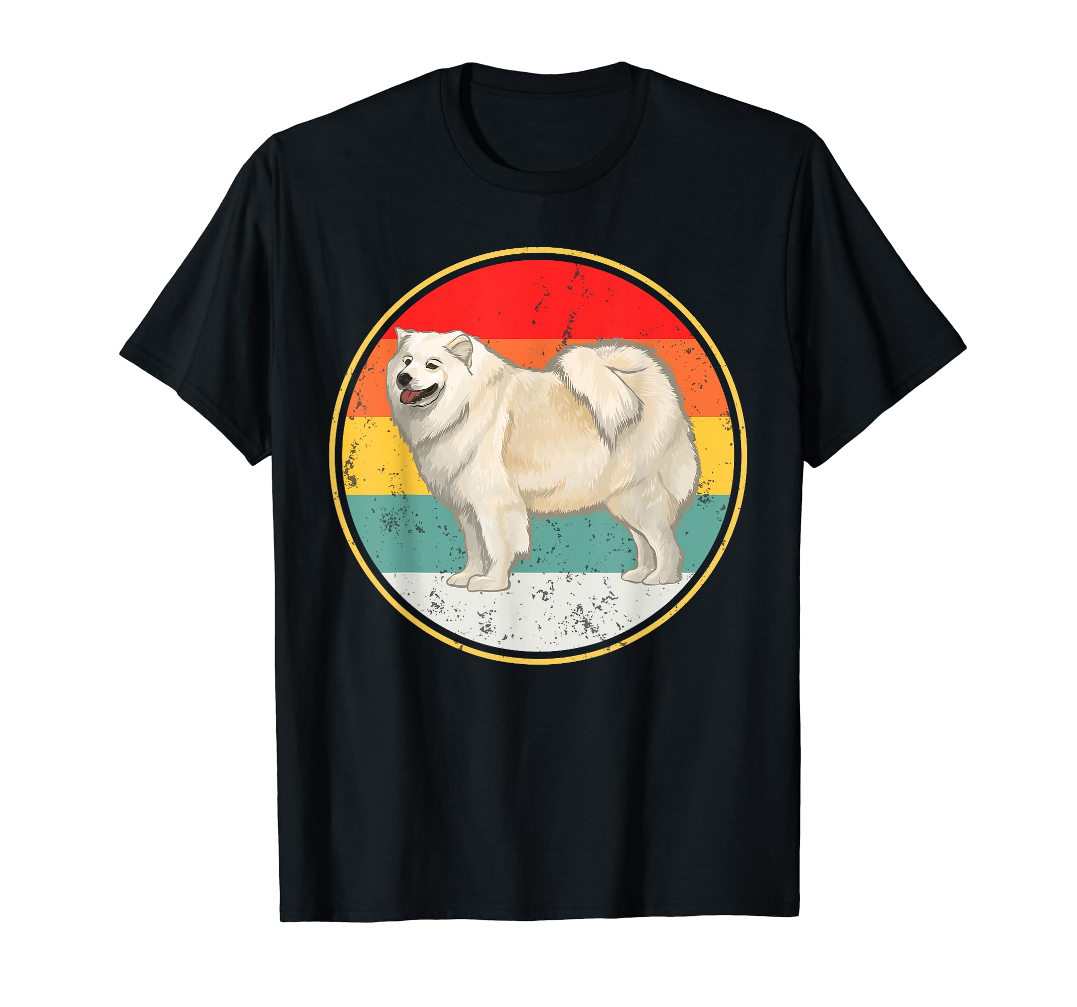 Vintage Retro Sunset Samoyed Dog T-Shirt