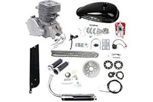 FREDERIMO Upgraded 100cc Bicycle Engine Kit, 2 Stroke Bike Motor Kit Petrol Gas Motor Conversion Kit Air-Cooling Modified Full Set