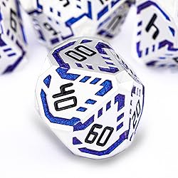 OGCOPHEN Metal DND Sci-fi Dice Set 7PCS Stripe