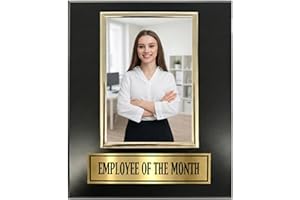 Trophy Hut Employee Of the Month Award Plaque. Custom 8"x10" Picture Plaque Holds a 4"x6" Photo. Employee Appreciation Award. Bonus Magnet Included! Black Matte Finish