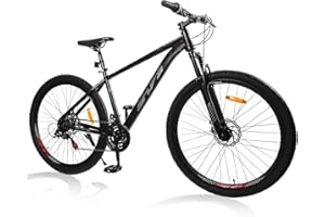 SmiloSprk Hardtail Mountain Bike for Men/Women, 26/27.5" Sizes, 21-Speed Twist Shifting, Disc Brakes, Adult MTB Bicycle with Suspension Fork, Easy Assembly, Ideal for Adventurers