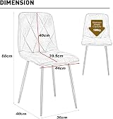 Artist Hand Set of 6 Dining Chairs Faux Suede Brown Metal Legs view 3