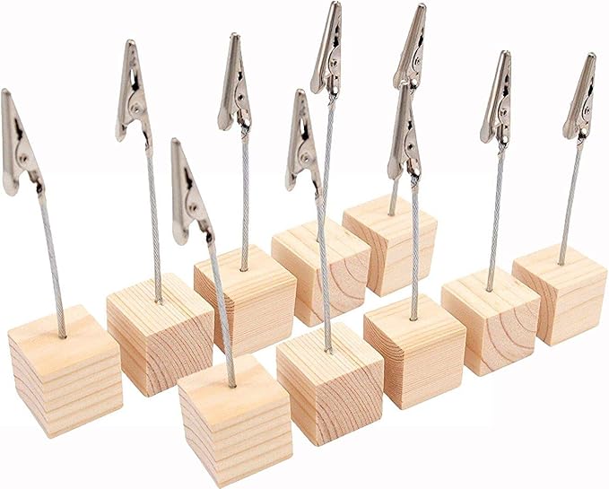Amazon VEYLIN 木製 メモクリップ写真 メモ クリップ フォトカード ホルダー メモスタンド カードスタンド カード立て 写真