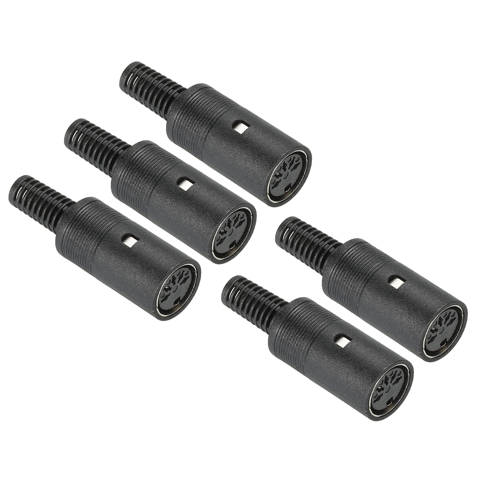 PATIKIL S-Video DIN Female Socket 5 Pin Signal Transmission for TV, DVD Player Pack of 5