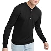 Hanes Originals Men's Henley T-Shirt, Long Sleeve Cotton Henley Tees for Men