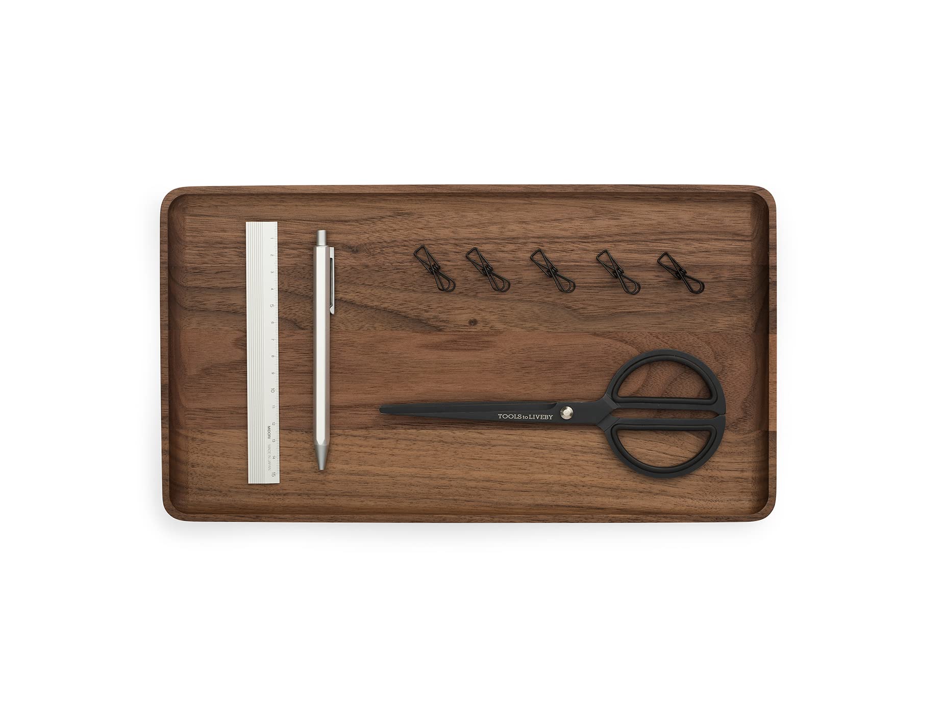 Oakywood Handcrafted wooden Catchall tray - Wooden desk organiser - Made in the EU - Natural wood desktop storage - Customizable in 3 Sizes - Natural Walnut - 36x20 cm (14.1"x7.9")