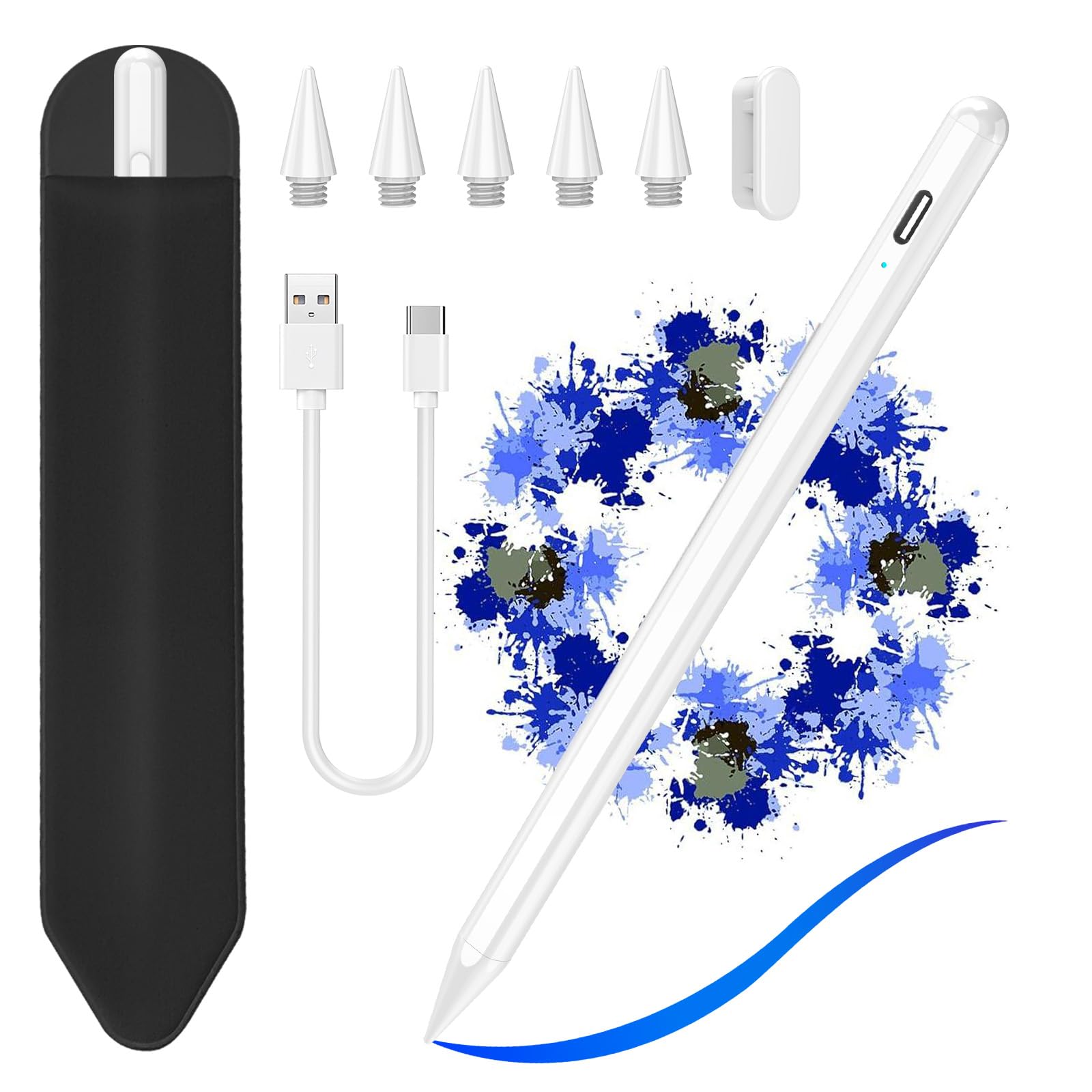 Stylus Pen for iPad 2018-2023, Compatible with ipad 10th Generation Pencil with Tilt Sensitivity & Palm Rejection & Magnetic, Pencil for iPad 10/9/8/7/6, Air 3/4/5, Mini 5/6, Pro 11"/12.9"