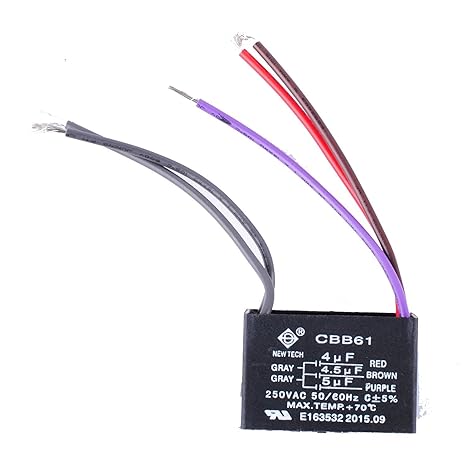 Podoy Ceiling Fan Capacitor With 5 Wire 4 4 5 5 Uf Cbb61 Amazon