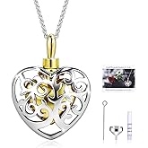 Tolyda Urn Necklaces for Ashes - Sterling Silver Cremation Jewelry for Human Ashes - Keepsake Necklace for Women to Hold Ashes of Loved Ones
