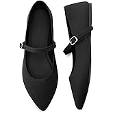 Soesyi Pointed Toe Flats Knit Ballet Flat Shoes for Women Comfortable with Adjustable Strap,Washable Dressy Casual Flats for Work Office