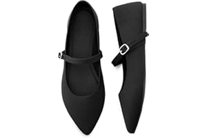 Soesyi Pointed Toe Flats Knit Ballet Flat Shoes for Women Comfortable with Adjustable Strap,Washable Dressy Casual Flats for Work Office