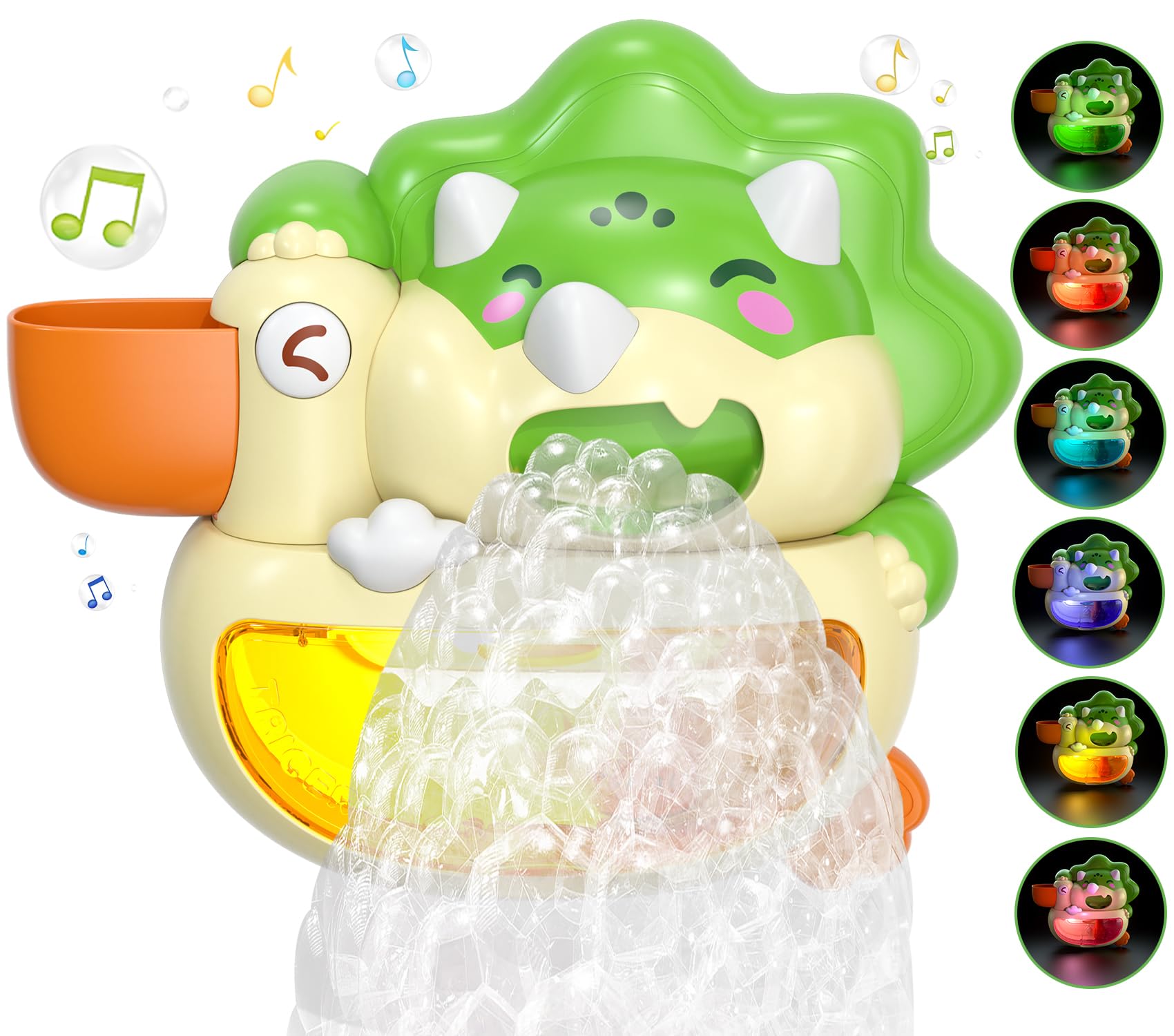 Photo 1 of Lehoo Castle Bath Bubble Machine, Light Up Musical Bubble Bath Toys for Toddlers 1-3 Automatic Bubble Maker for Bathtub Dinosaur Toys for Bath
