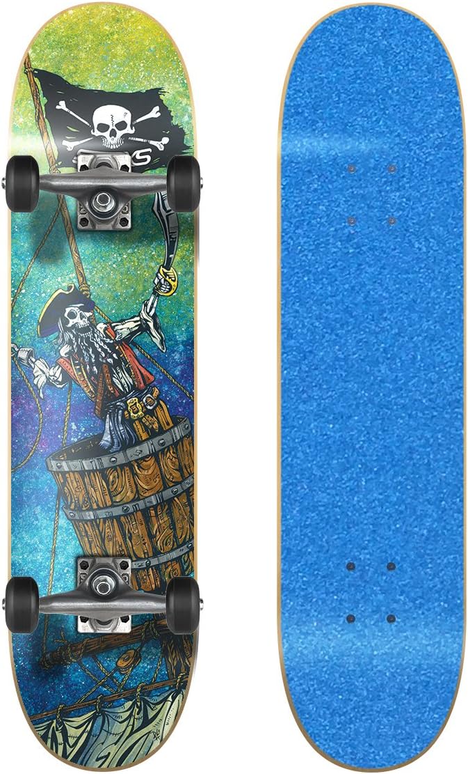 SkateXS Beginner Pirate Street Skateboard