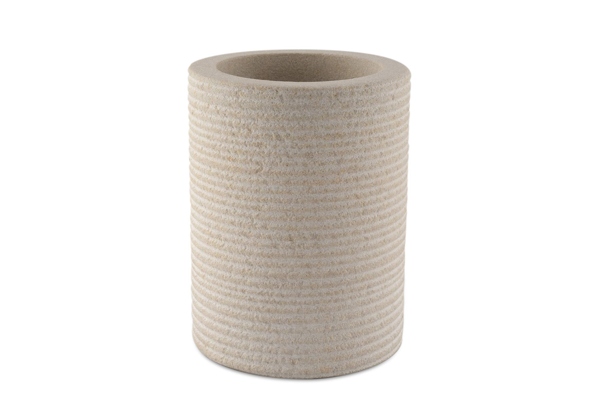 GoCraft Sandstone Multipurpose Tumbler | Bathroom Vanity Countertop for Toothbrush, Toothpaste, Pens, Pencils, Makeup Brushes Holder Stand, Accessories