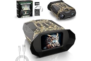 IXIEEX Autofocus Night Vision Goggles - 4k Night Vision Binoculars for Adults,1968ft Viewing Range,20X Zoom for Hunting & Security,3'' Screen Rechargeable Infrared Binoculars
