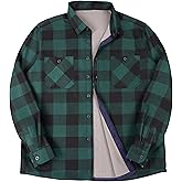 Men’s Long Sleeve Shirts- Thermal Work Padded Warm Shirts Quilted Lined Flannel Heavyweight Plaid Fleece Shirt