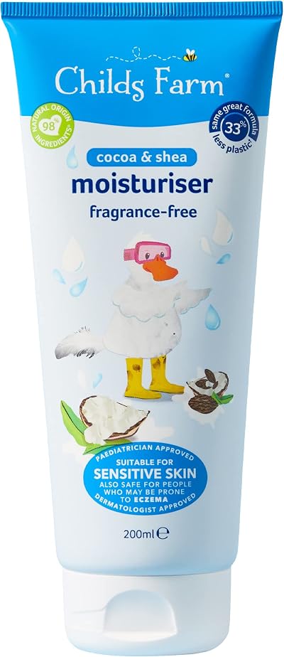 Childs Farm Kids Moisturiser 200ml Fragrance Free Soothes Dry Sensitive Skin