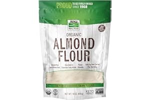 NOW Foods, Organic Almond Flour, Superfine, Blanched, Certified Non-GMO, 16-Ounce (Packaging May Vary)