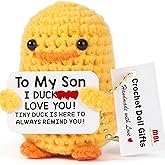 MBL Gifts for Son Birthday from Mom - Easter Graduation Funny Cute Crochet Duck to My College Teen Son from Mother Dad, I Duck Love You