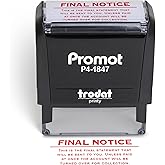 Promot Final Notice Final Statement Self-Inking Rubber Stamp in Red Ink | Urgent Payment Reminder, Clearly Marks Collection Documents, Professional Office Use, Consistent Imprint, Refillable Design