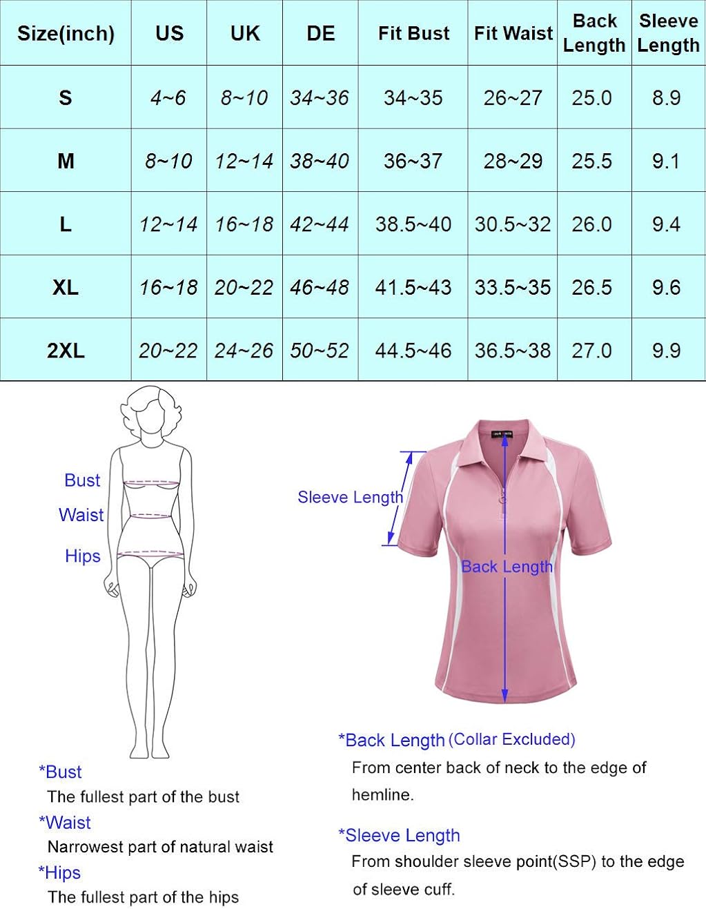JACK SMITH Women Short Sleeve Moisture Wicking Sport Golf Polo Shirt Tops: Clothing