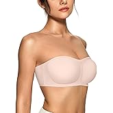 OEAK Womens Strapless Bras Push Up Bandeau Bra Non Slip Wireless Supportive Padded Bras Seamless Comfortable Tube Bra