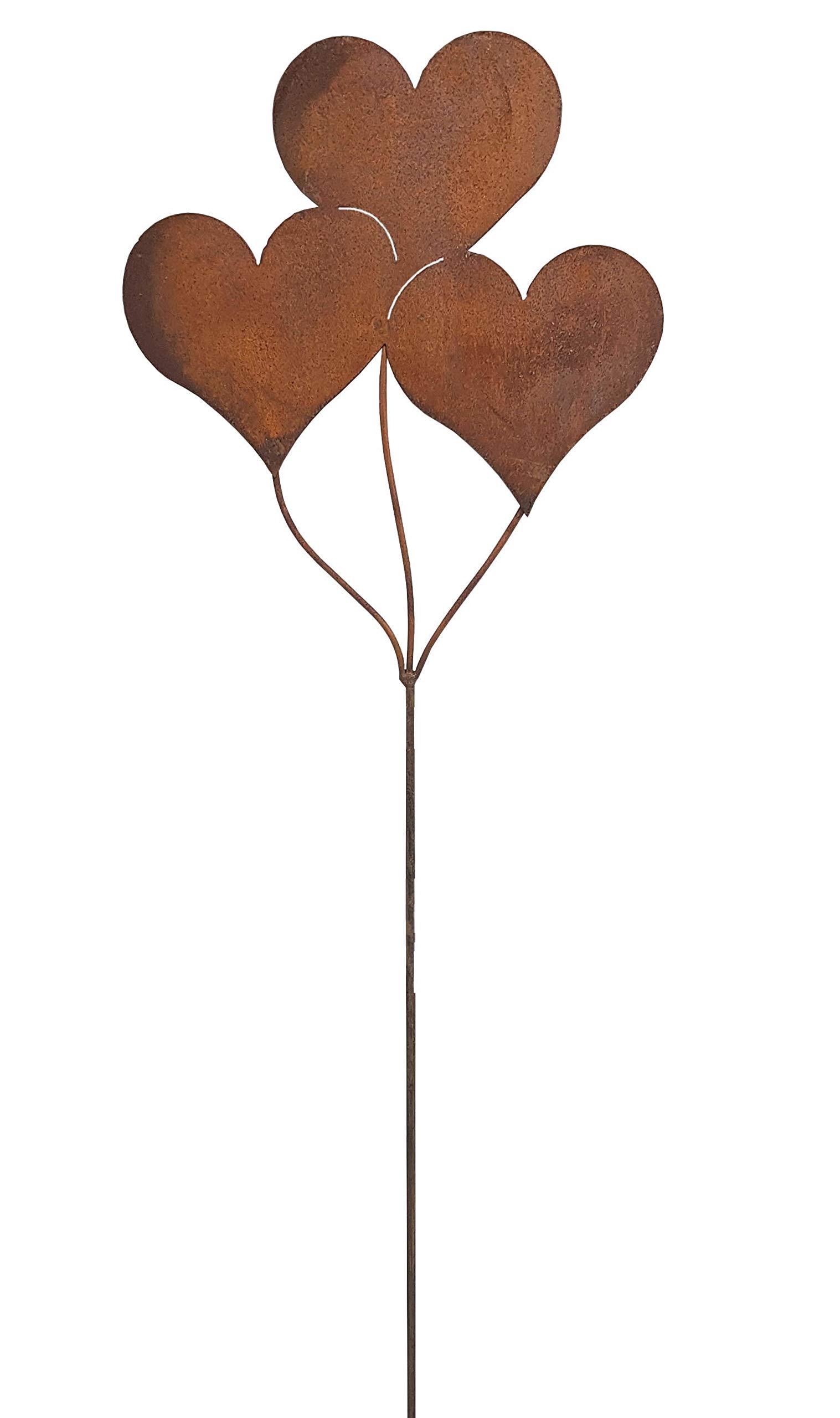 Garden decoration heart balloon stake, patina finish