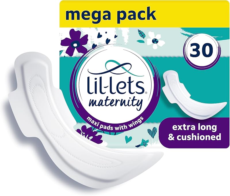 Lil-Lets Maternity Pads Extra Long Maxi Thick with Wings 30 Pack