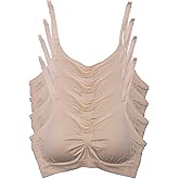 Kalon 4 Pack Women’s Nylon Spandex Removable Pads Comfort Cami Bras Wireless