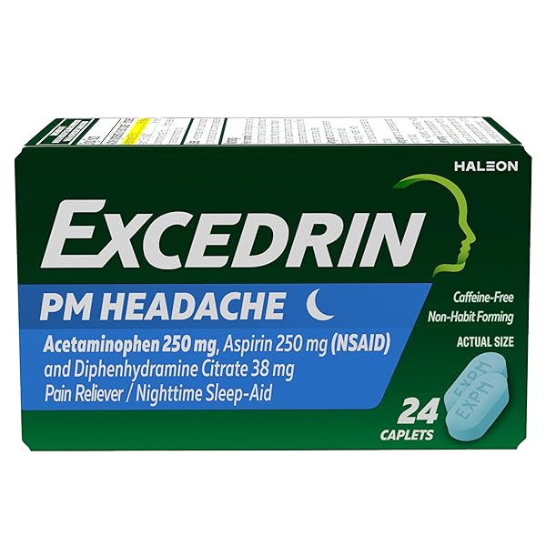 EXCEDRIN PM PAIN RELIEVER AND NIGHTTIME SLEEP-AID CAPLETS FOR HEADACHE RELIEF – 24 COUNT