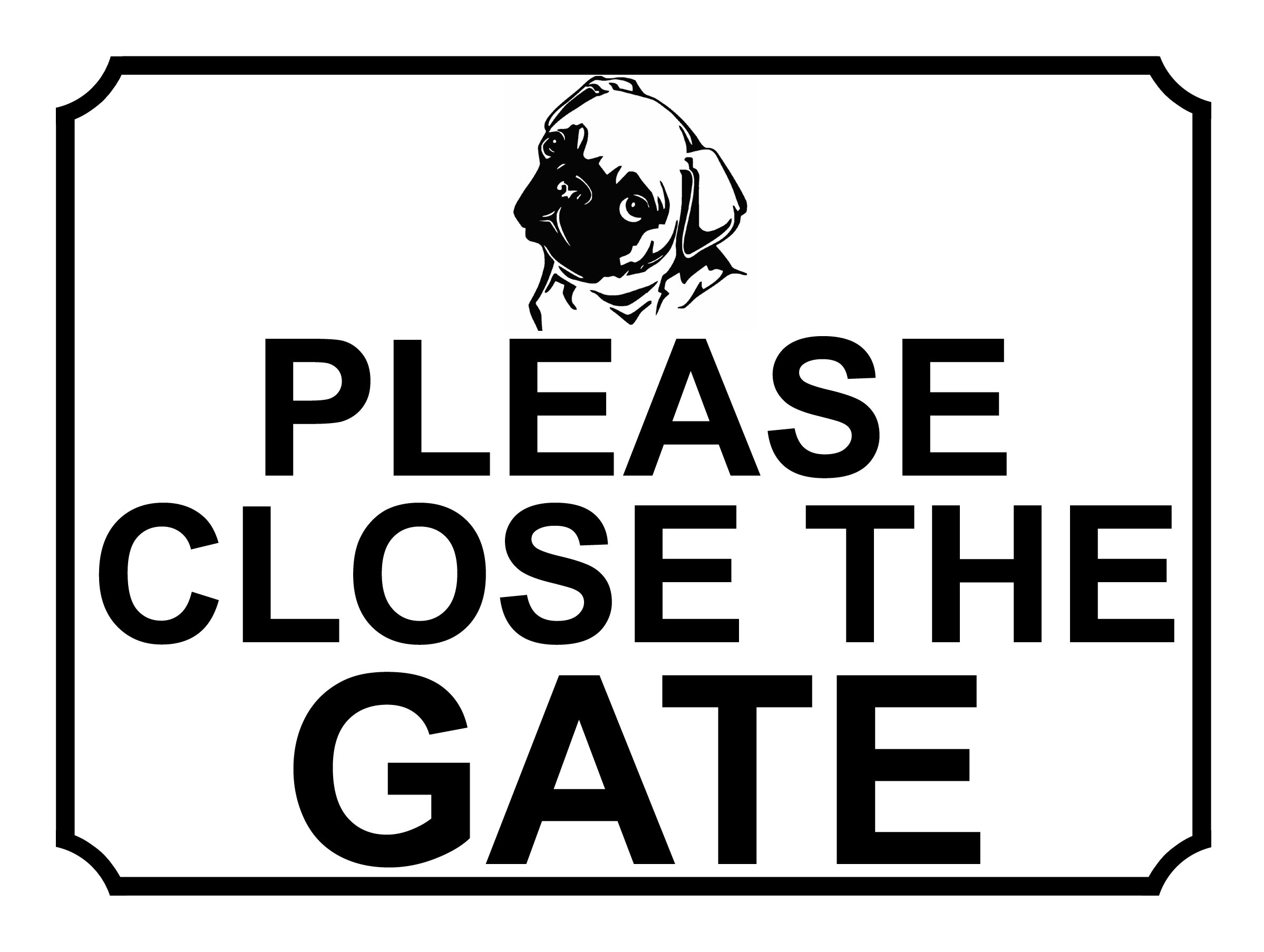 SHAWPRINT PLEASE CLOSE THE GATE DOG THEME METAL SIGN 200MM X 150MM (522H1)