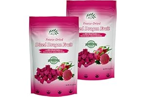 CHAVI Freeze-Dried Diced Dragon Fruit Snack - Pack of 2 x 2 oz - Healthy 1 Ingredient Superfood - No Added Sugars or Preservatives - Non-GMO, Vegan, Gluten-Free (Pack of 2)…