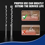 WORKPRO 15 Pieces Hammer Drill Bit Set Masonry Carbide Tip Concrete Brick Tile view 5