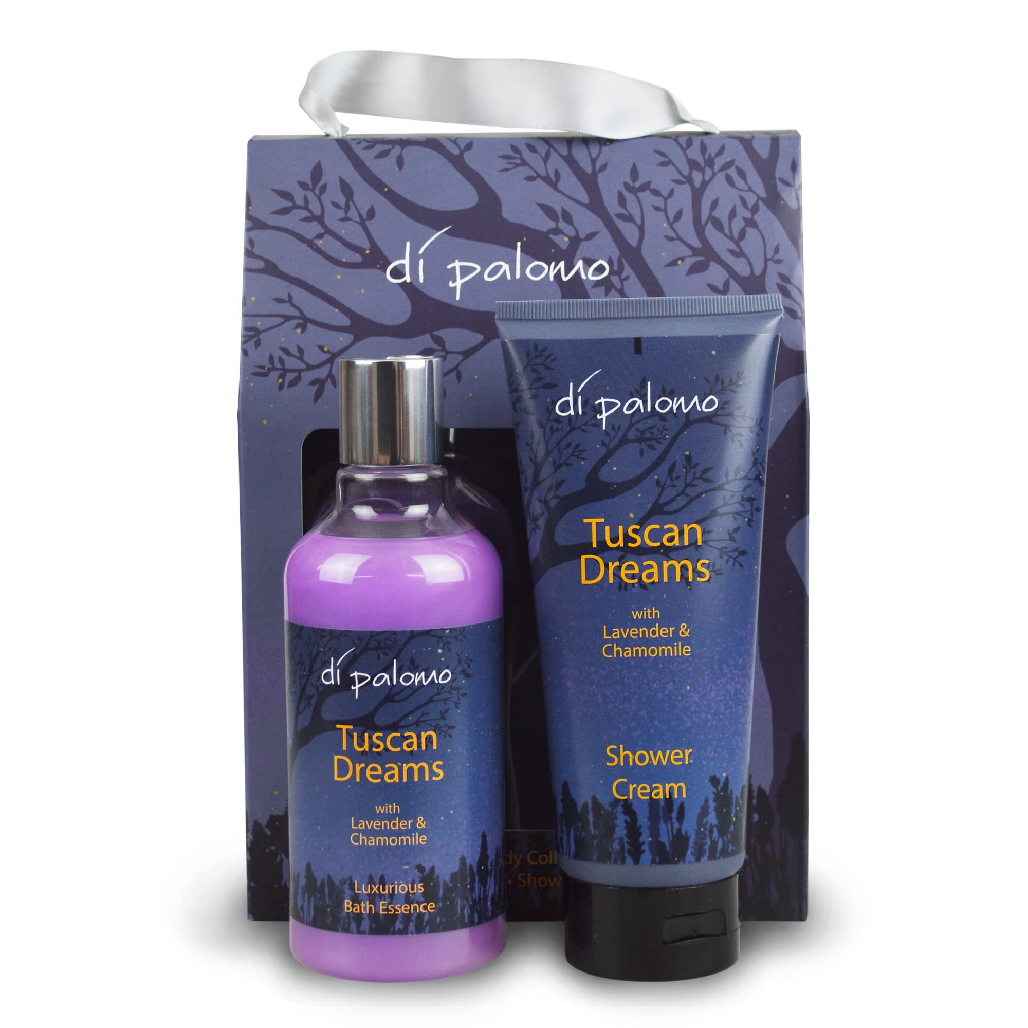 Di Palomo Vegan Tuscan Dreams Bath & Body Collection. Bath Essence & Shower Cream. Moisturising Skin Care Gift Set. Vegan Gift Set. Relaxing Gifts for Her. Pamper Gifts for Women.