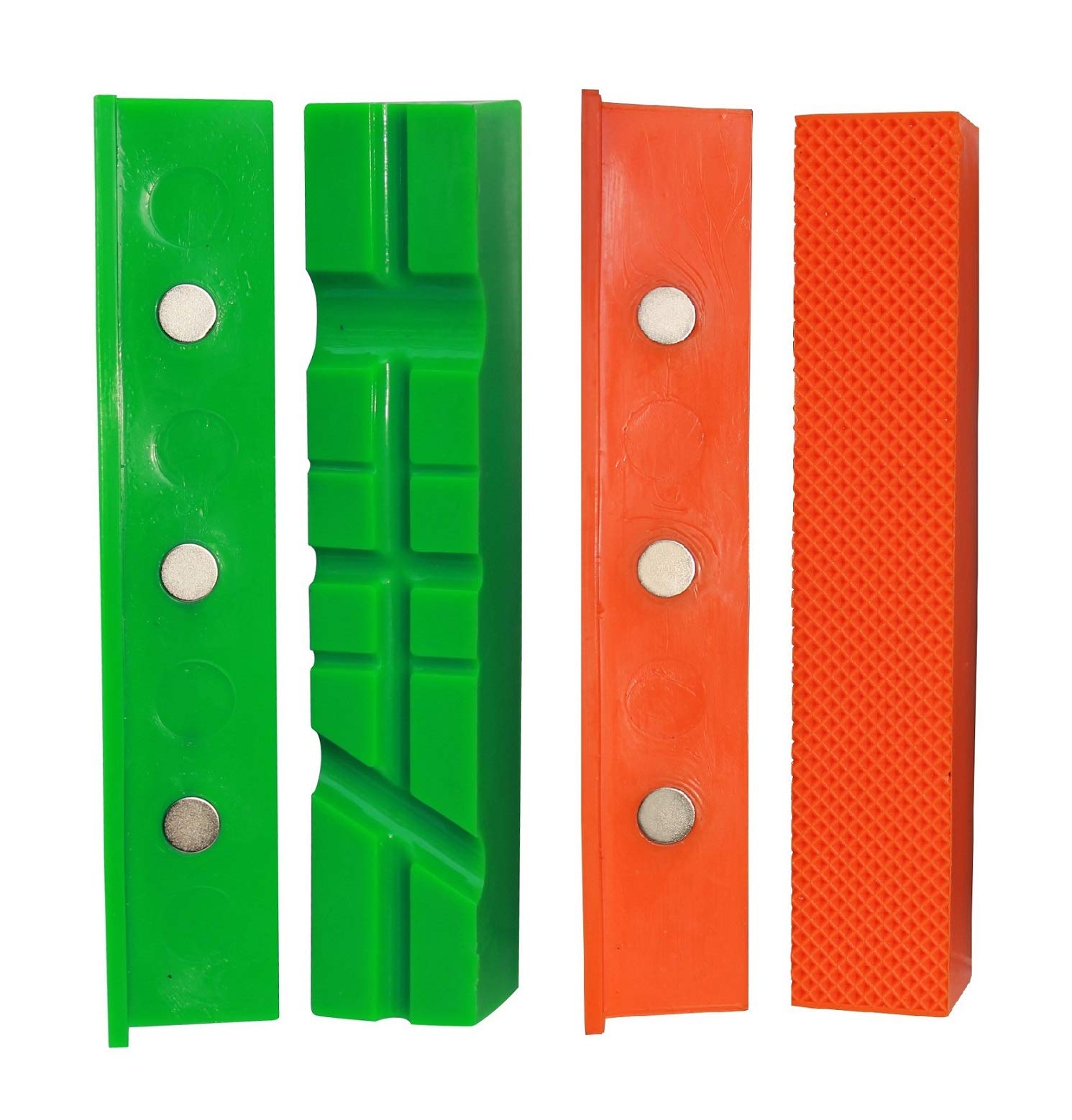Soft Vice Protection Jaws, Grip & Bender 150 mm, Set of 4, Magnetic, Protective Jaws Made of TPU Plastic, These Clamping Jaws Protect Your Workpiece (158 mm)