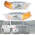 ANTUKO 2-Pack Front Left and Right Turn Signal Lights Lamps Marker Corner Lights Replacement for Patriot 2007-2014 68004181AA 68004181AB