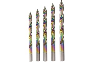 SPECTRAL TWIST DRILL Spectral 5 Piece Stepped Point HSS Drill Bit Set, 1/4"- 1/2", Pouch Case, 135° Step Point Split Point Tip, M2 Steel, 3-Flat Shank, Multi-Color Finish