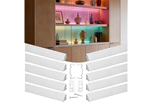 VEVOR 10-Pack 6.6 ft/2M V Shape LED Aluminum Channel, with Milky Cover, End Caps and Mounting Clips, Aluminum Profile for LED