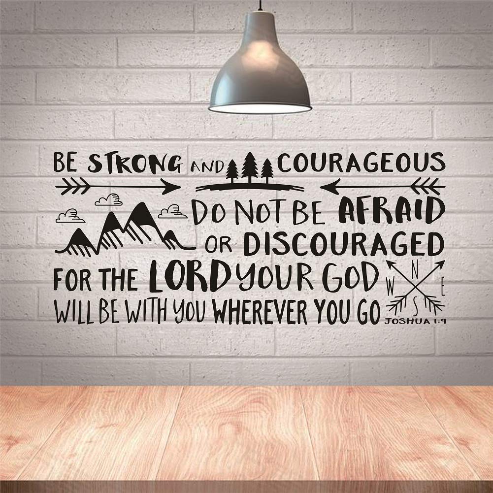 Buy Quote Of Bible Verse Joshua 1 9 Wall Sticker Vinyl Decals Be Strong And Courageous Words Boy Kids Room Home Decor Wallpapers Online At Low Prices In India Amazon In