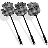Fly Swatter Heavy Duty for Indoors – Hand-Shaped Flyswatter with Non-Slip Grip, Flexible 3-Pack Bug Swatters for Kitchen, Pat
