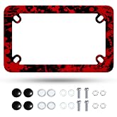 Blood Spatter Motorcycle License Plate Frame Stainless Steel Accessories | Includes Screws Rust Resistant Weather Resistant Motorbike License Plate Holder Decorative Accessories Easy Installation