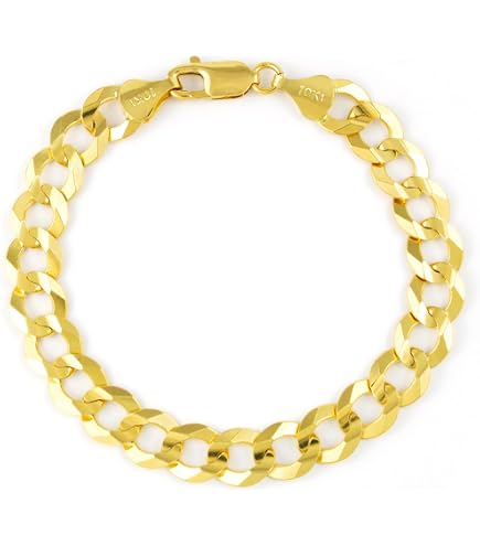 Amazon.com: Nuragold 10k Real Yellow Gold Solid Cuban Curb Link