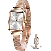 Taxau Womens Watch Fashion Dress Mesh Strap Waterproof Watches for Women Elegant Dainty Two Tone Womens Watch Analog Quartz Easy Read Ladies Watches with Day Date