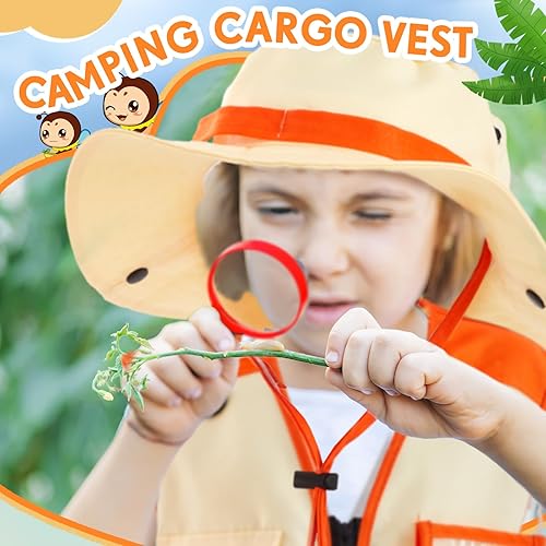 Ramede Kids Safari Explorer Vest and Hat Costume Fishing Adventure