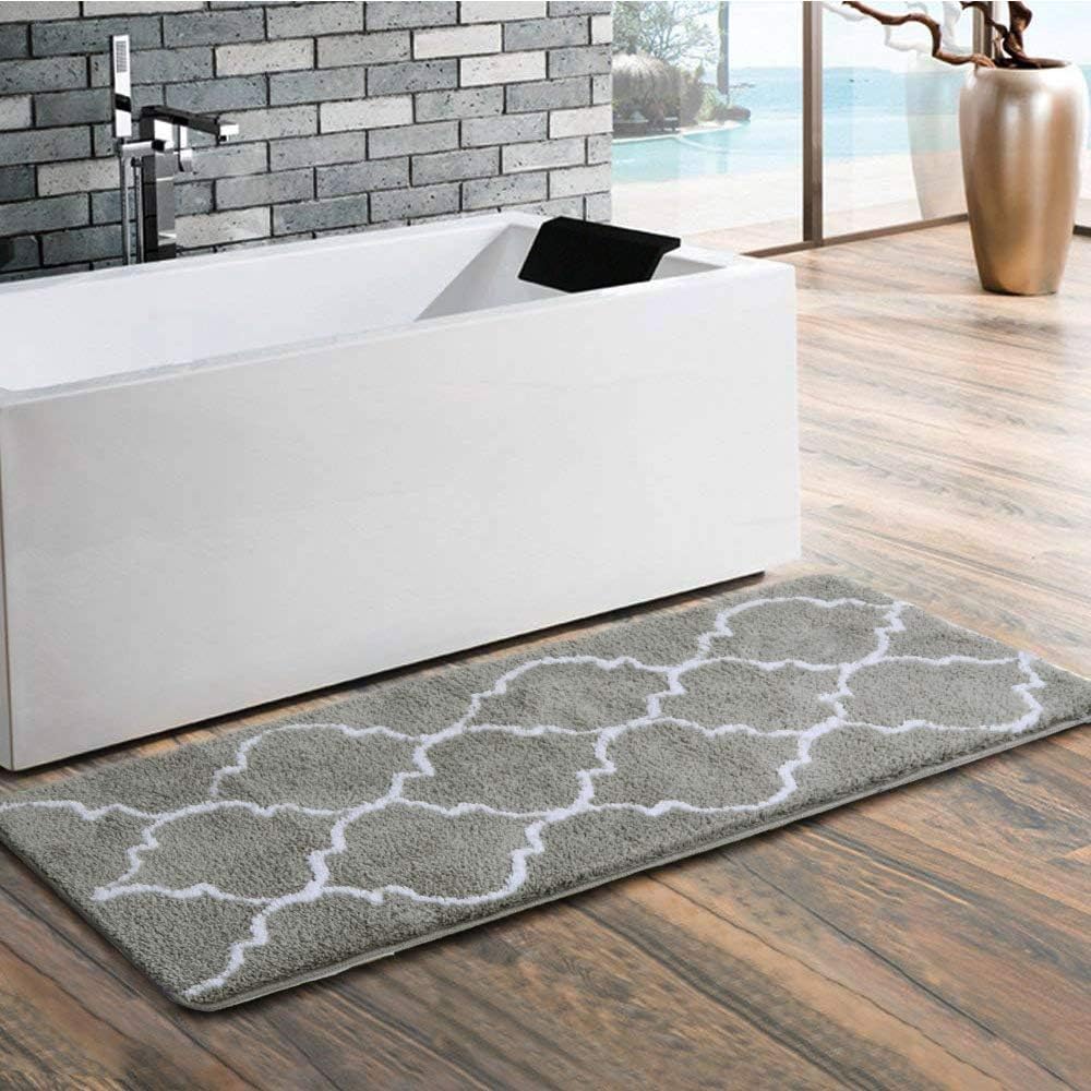 Uphome Moroccan Patten Extra Long Bathroom Rug Microfiber Washable Non Slip Soft Absorbent Decorative Bath Mats Runner Floor Mat Carpet 18 W X 48 L Grey Bath Home Urbytuscom Uphome Moroccan Patten Extra Long Bathroom Rug Microfiber Washable Non Slip Soft Absorbent Decorative Bath Mats Runner Floor Mat Carpet 18 W X 48 L Grey Bath Home Urbytuscom
